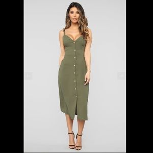 Fashion nova olive green midi dress